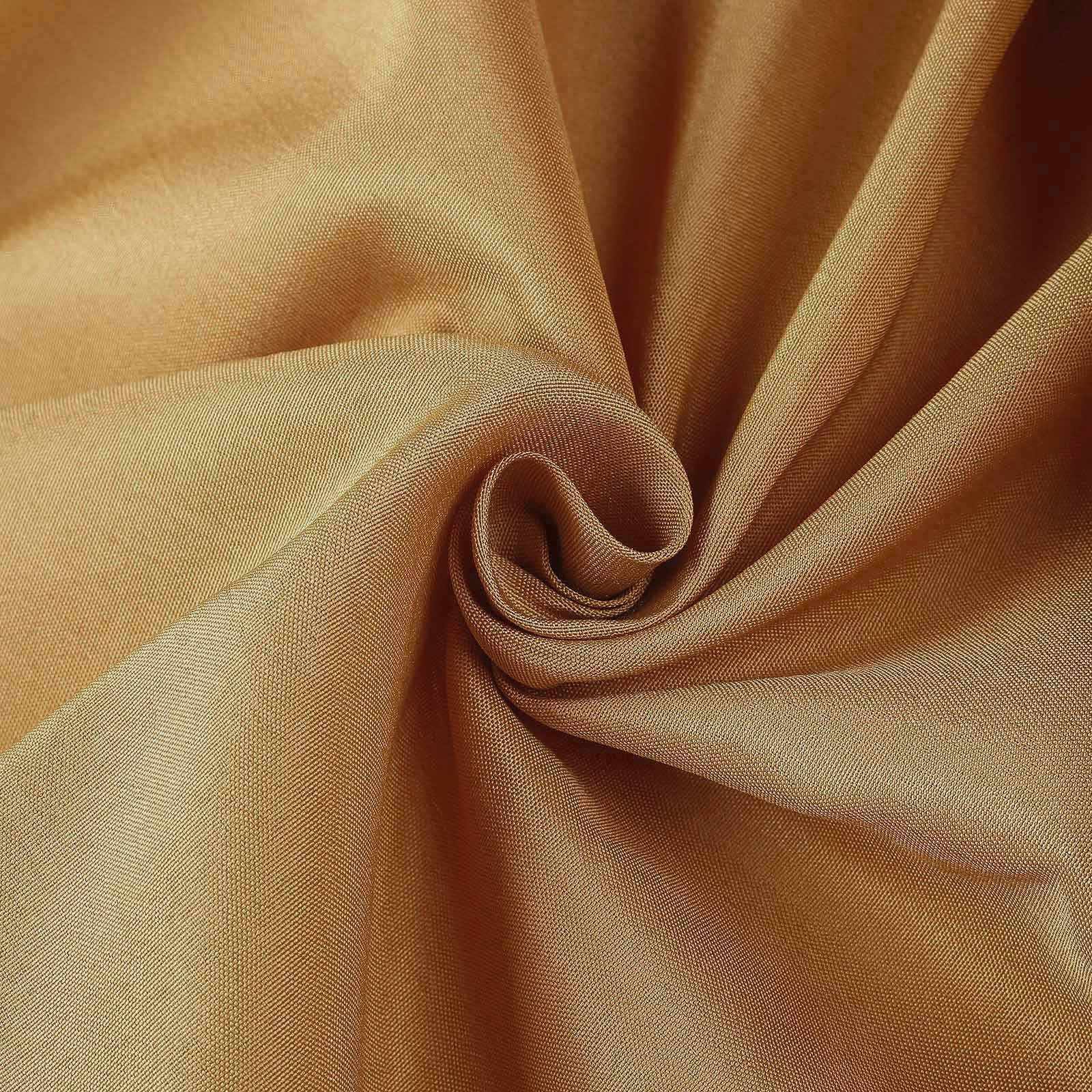 Fitted Polyester 96"x30" Rectangle Tablecloth Gold - Durable and Easy to Maintain Table Cover for Events for Trade Shows, Catering & Events
