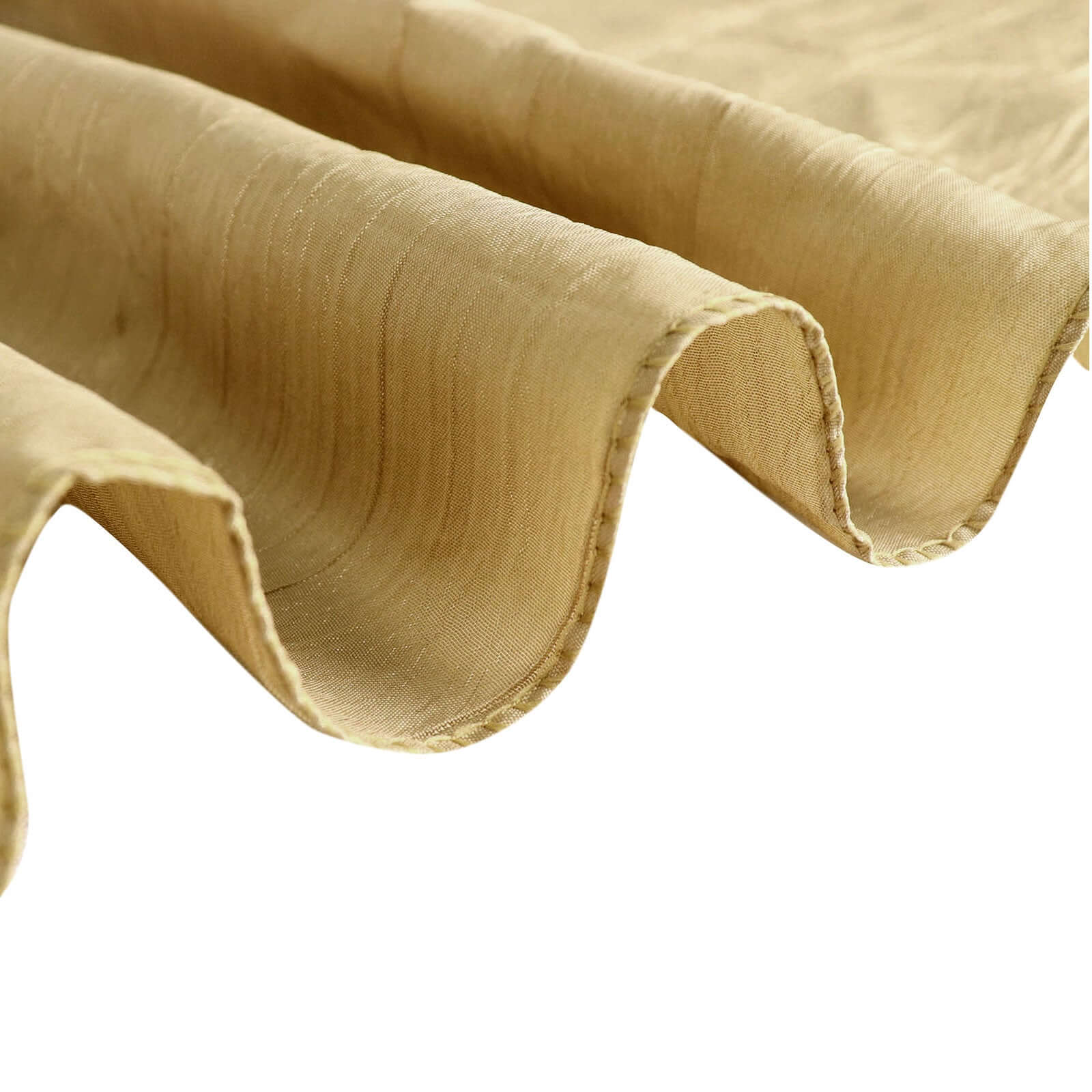 Taffeta 72"x72" Table Overlay Square Tablecloth Gold - Accordion Crinkle Design for Stylish Events