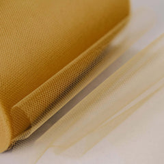 6"x100 Yards Gold Tulle Fabric Bolt, Sheer Fabric Spool Roll For Crafts