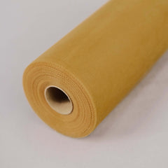 12"x100 Yards Gold Tulle Fabric Bolt, Sheer Fabric Spool Roll For Crafts