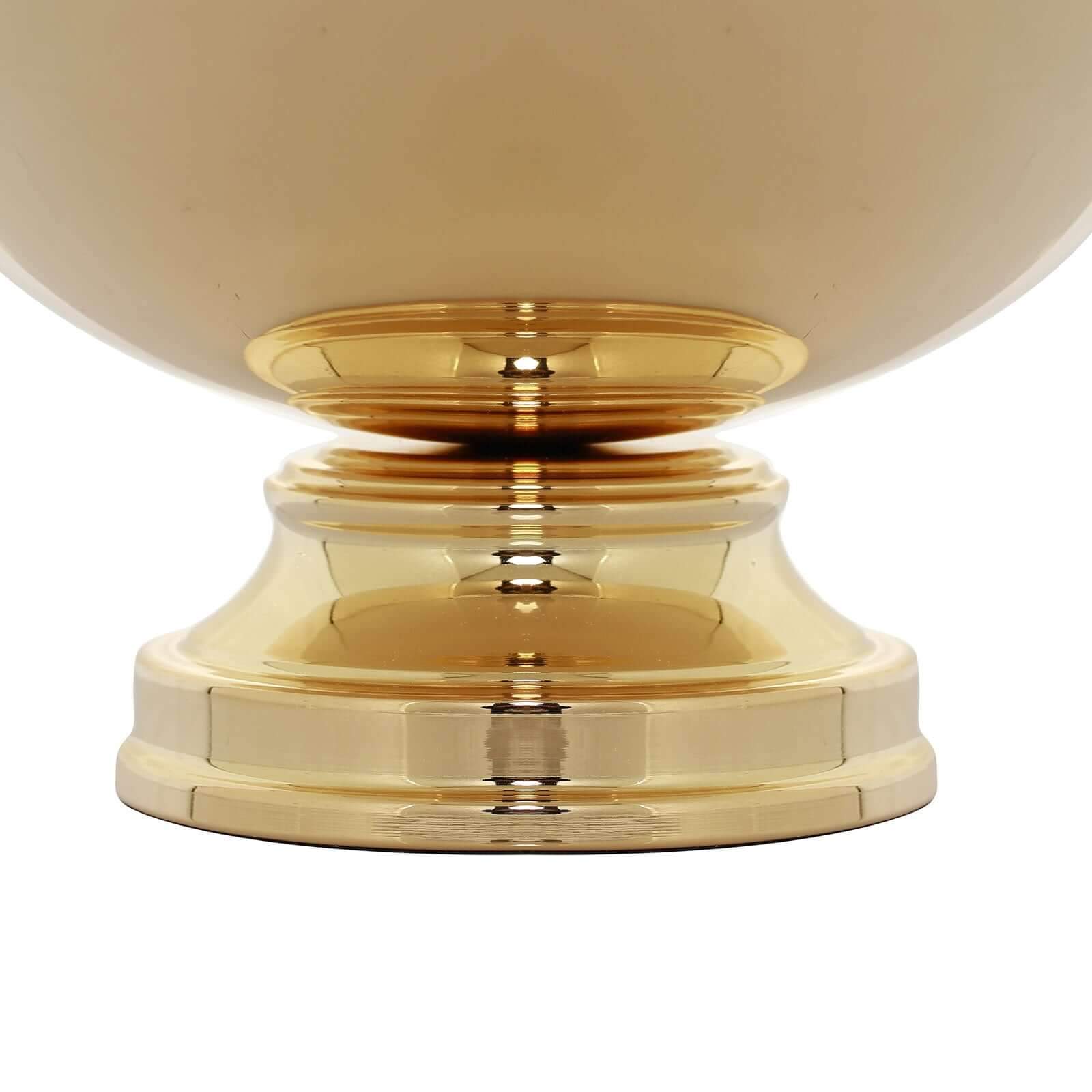 Metal Pedestal Flower Pot Round Design Gold - Floating Candle Bowl and Display Dish 12"