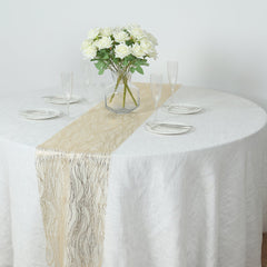 5 Pack Organza 12"x108" Table Runners Gold - Gold Wave Design