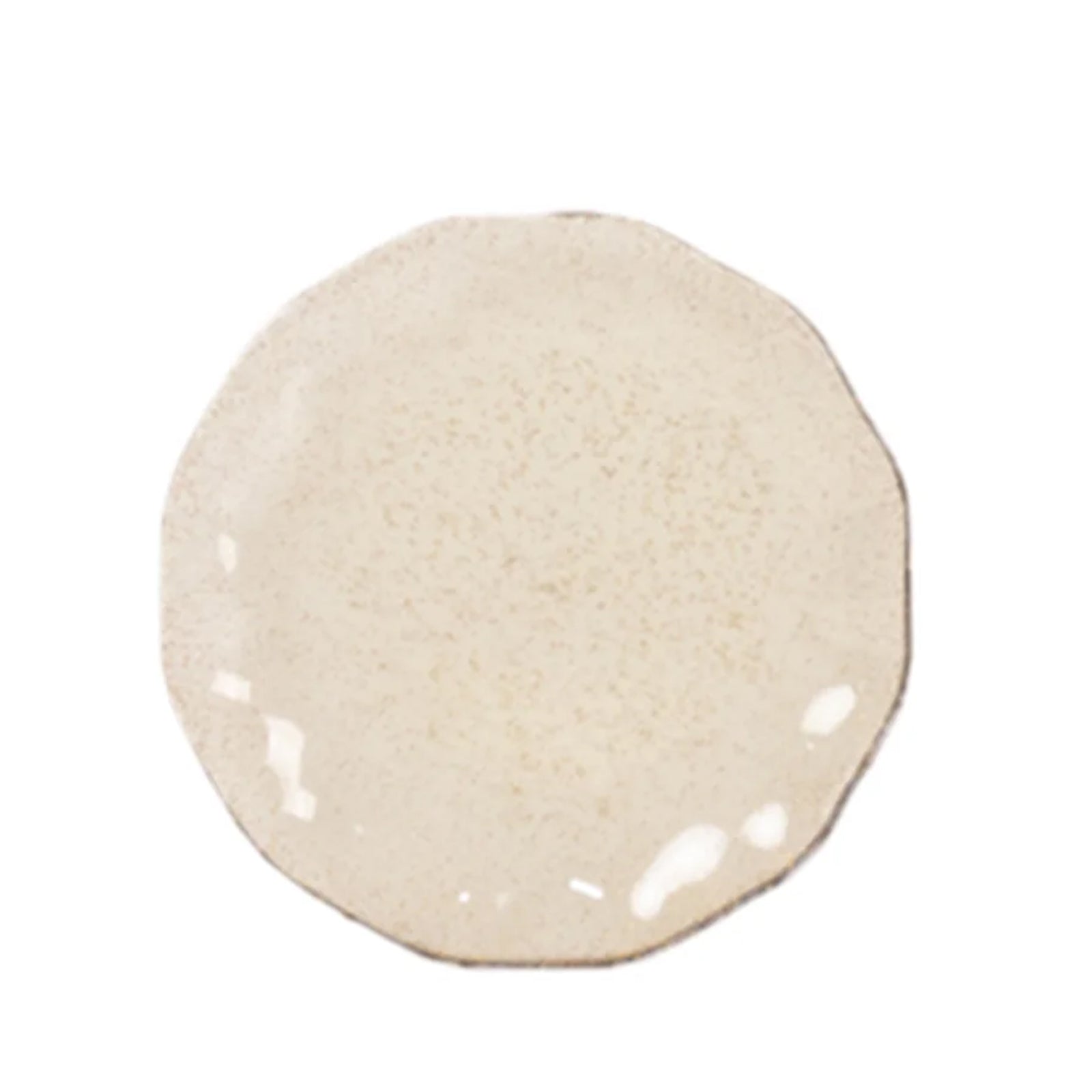 10-Pack Plastic Round 6" Dessert Plates in Gold Glitter with Ruffled Rim - Sturdy Disposable Salad Appetizer Dinnerware