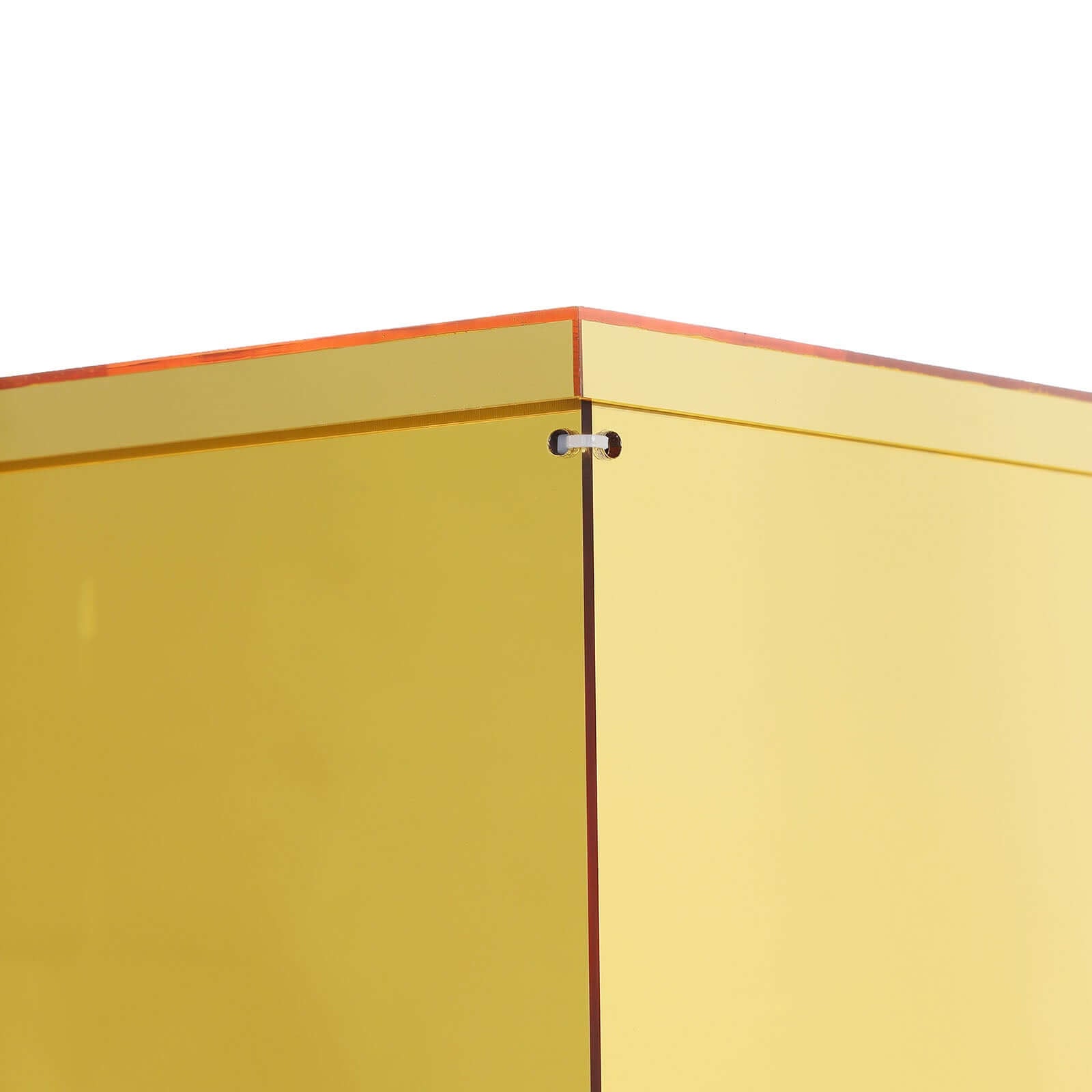 40" Floor Standing Gold Mirror Finish Acrylic Display Box, Pedestal Riser with Interchangeable Lid and Base
