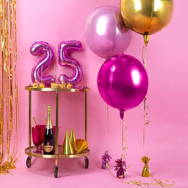 2 Pack 12" 4D Lavender Lilac Sphere Mylar Foil Helium or Air Balloons