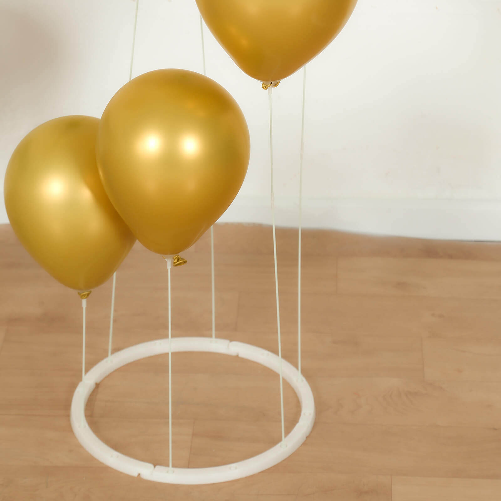 2-Pack 3ft Floating Balloon Floor Stand Kit – White Spiral Balloon Holder with Round Base for Party Decorations