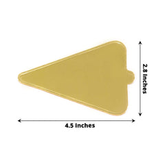 50-Pack Triangle Cake Boards in Gold Cardboard - Grease Proof Mini Paper Trays for Pastries Cupcakes & Dessert Slices 2.8"x 4.5"