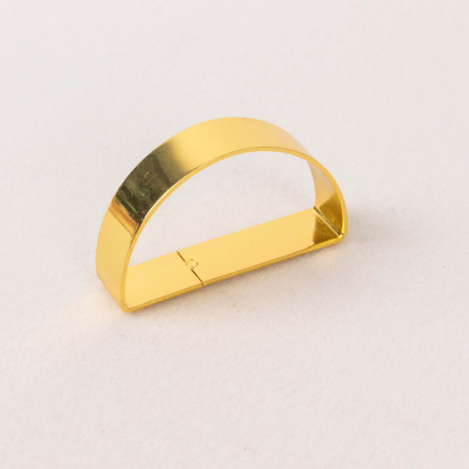 4 Pack 2" Shiny Gold Metal Semicircle Napkin Rings, D-Shaped Serviette Buckle Napkin Holders