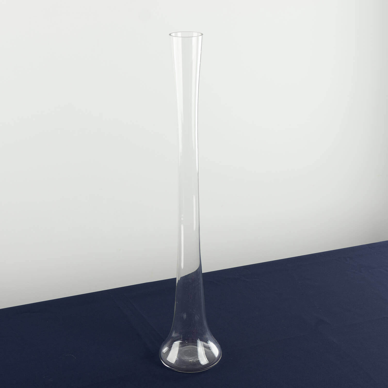 6-Pack Glass Eiffel Tower Vases Clear with Round Base - Tall Skinny Flower Bud Wedding Centerpieces 24"