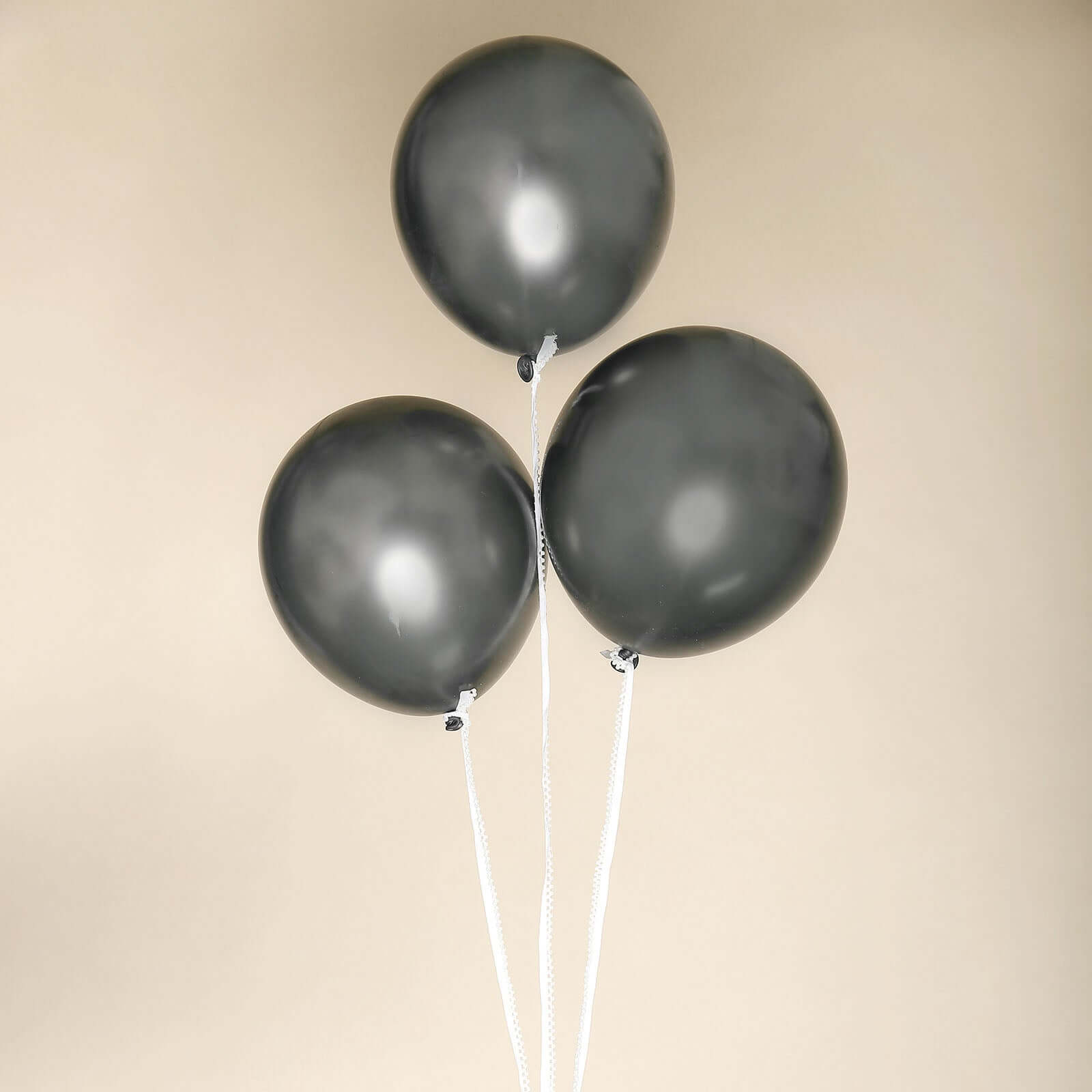 25 Pack 12" Metallic Chrome Charcoal Gray Latex Helium Air Balloons
