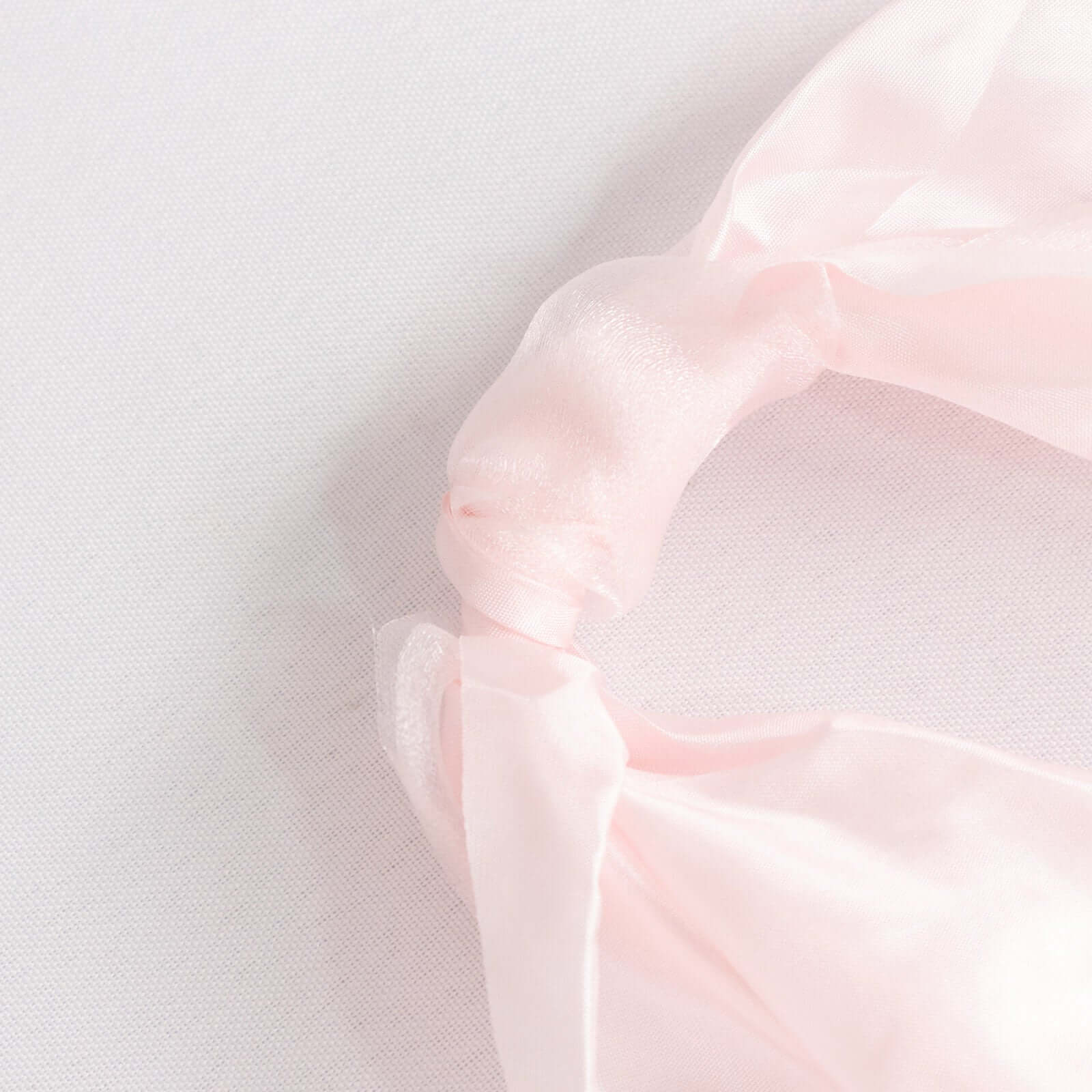 5 Pack Chiffon Satin Chair Sashes Blush - Easy to Install Ruffled Curly Willow