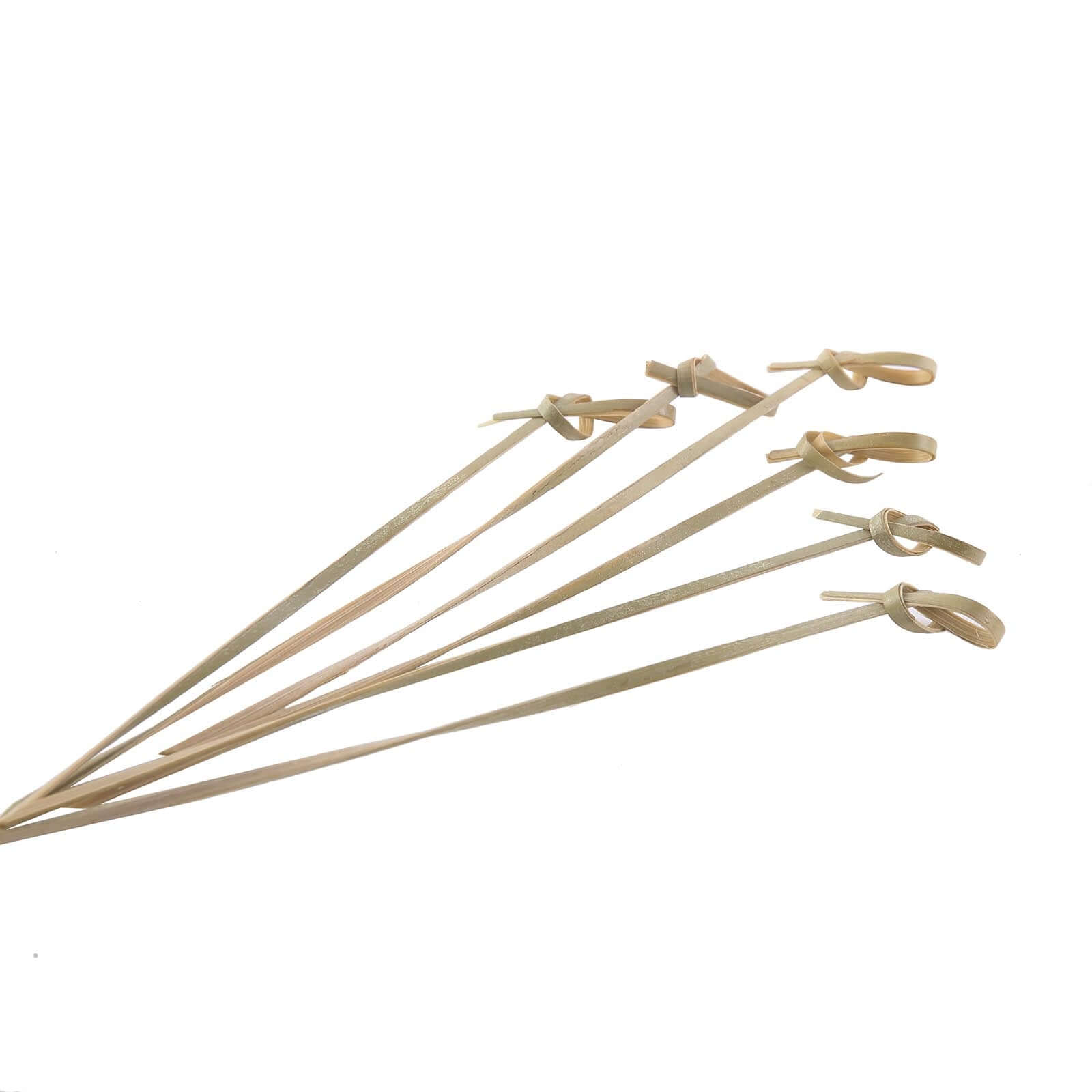 100-Pack Bamboo Cocktail Sticks Twisted Knot Decorative Top Design - Eco Friendly Party Picks 6"
