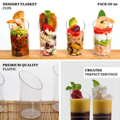 24-Pack Plastic Appetizer Cups Clear Diminutive Flasket - Lightweight Disposable Cups for Treats 3oz