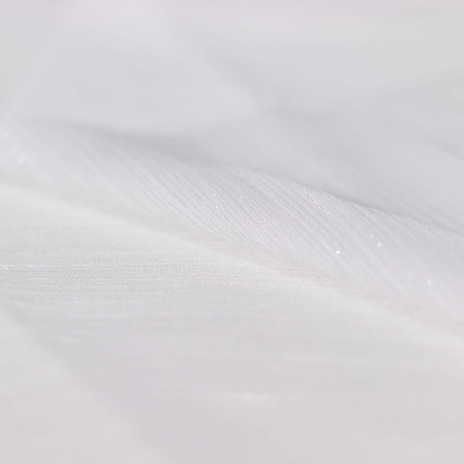54"x10 Yards White Minimal Crinkle Chiffon Shiny Fabric Bolt, DIY Craft Fabric Roll