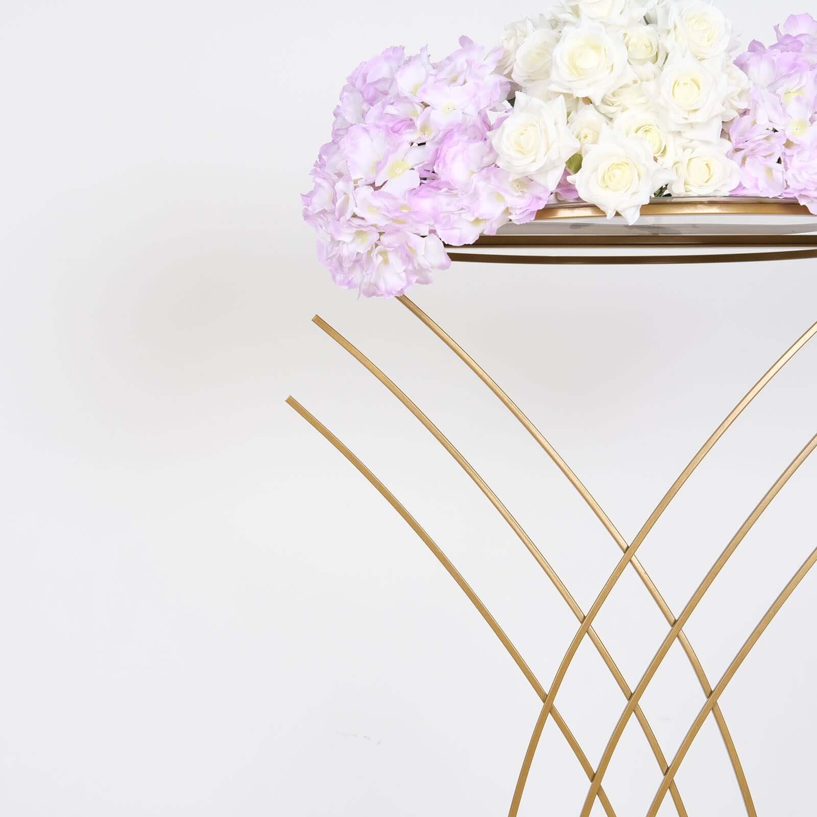 7ft Tall Gold Metal Mermaid Tail Floor Standing Flower Frame Pedestal, Wedding Floral Display Backdrop Stand