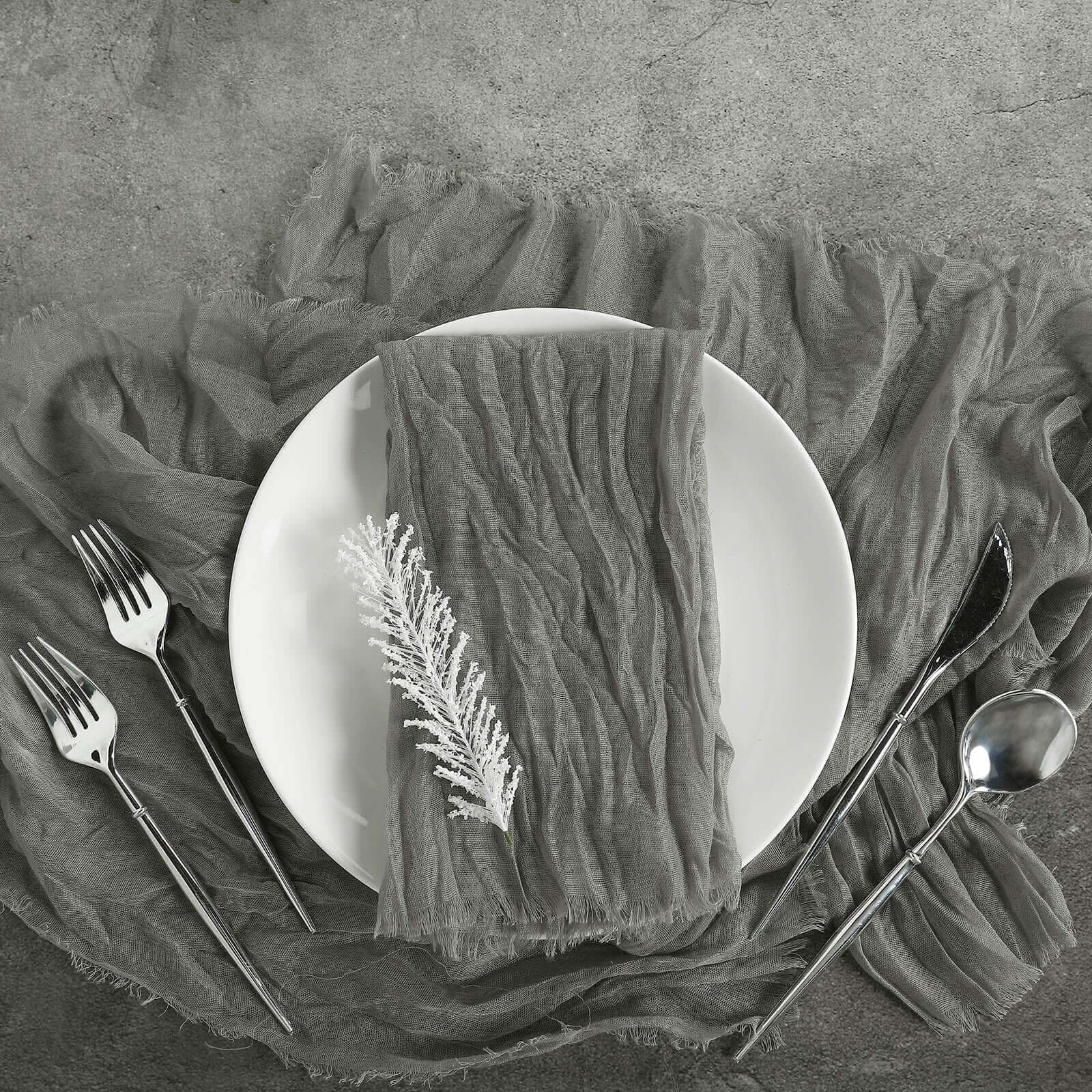 5 Pack Gauze Cheesecloth 24"x19" Napkins Gray Reusable Dinner Napkins