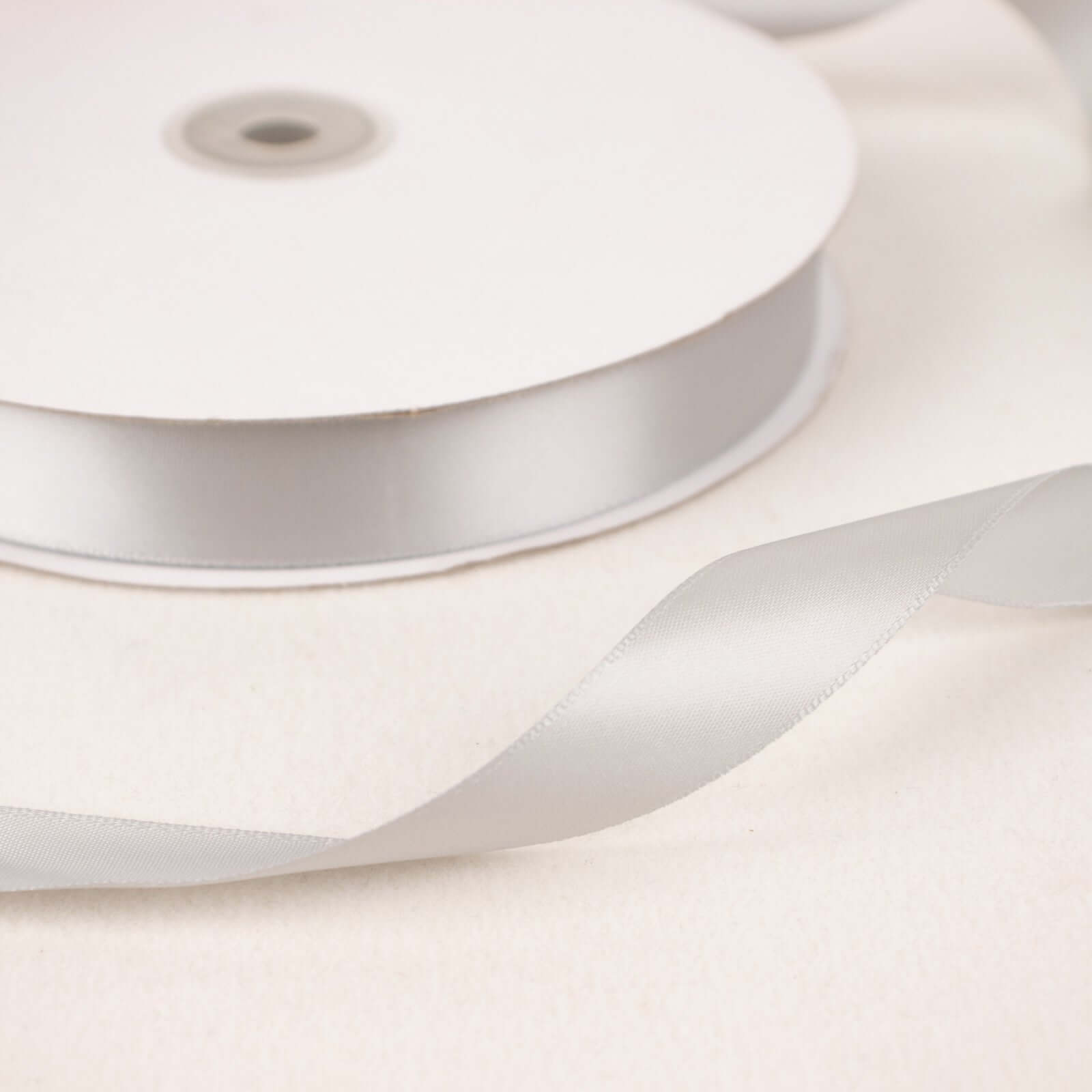 100 Yards 7 8" Silver Single Face Decorative Satin Ribbon