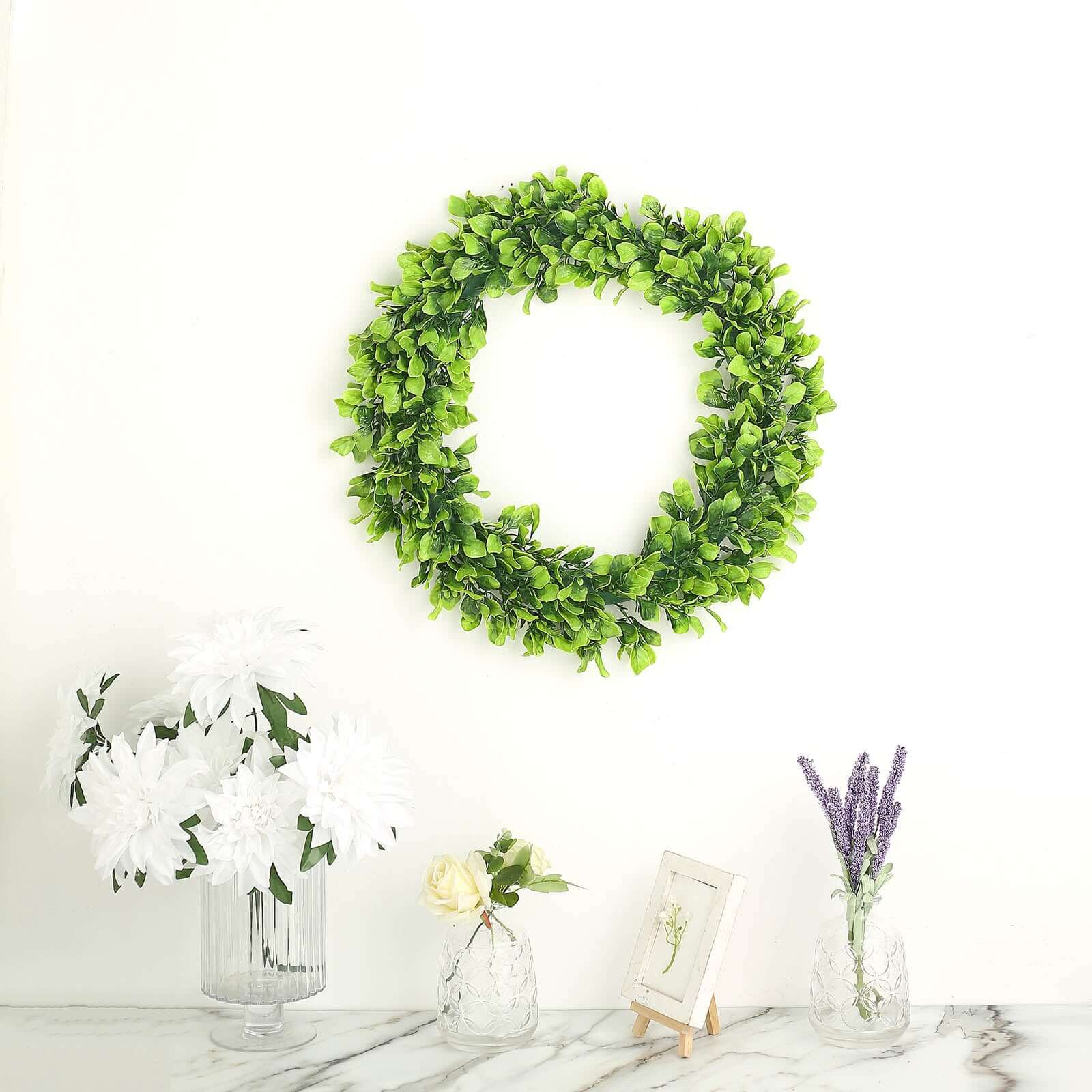 2 Pack 21" Green Artificial Lifelike Jasmine Leaf Spring Wreaths