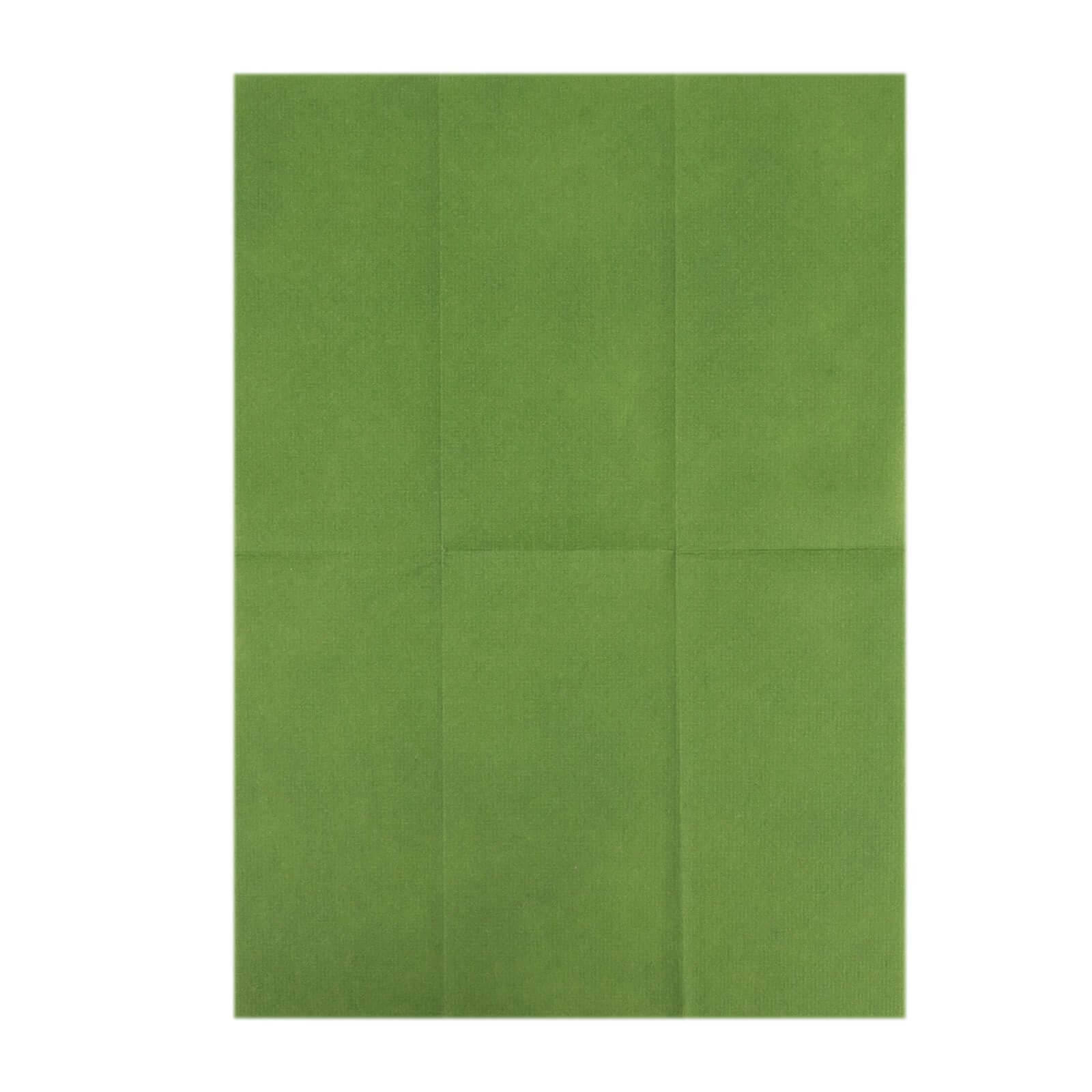 20-Pack Paper Linen-Like Napkins Olive Green - Disposable Hygienic Airlaid Guest Towels 8.5"x4"