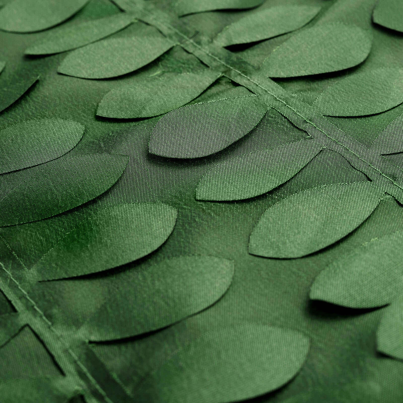 Taffeta 132" Round Tablecloth Green Leaf | 3D Leaf Petal Design Seamless Table Cover