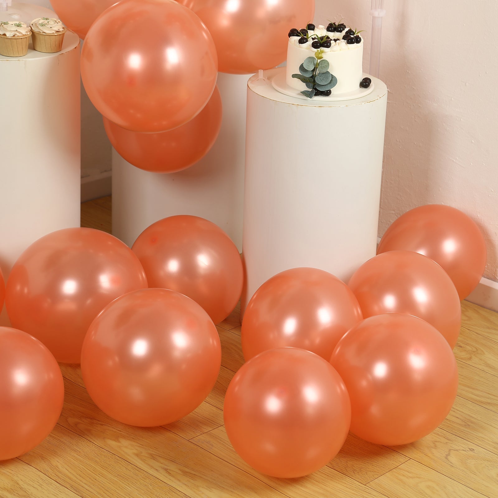 50 Pack Rose Gold Biodegradable Balloons, 12" Thickened Extra Strong Eco-friendly Latex Helium Party Balloons