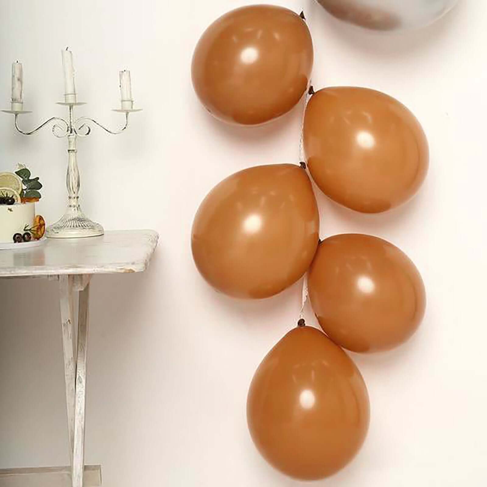 25 Pack 12" Matte Pastel Caramel Helium or Air Latex Party Balloons