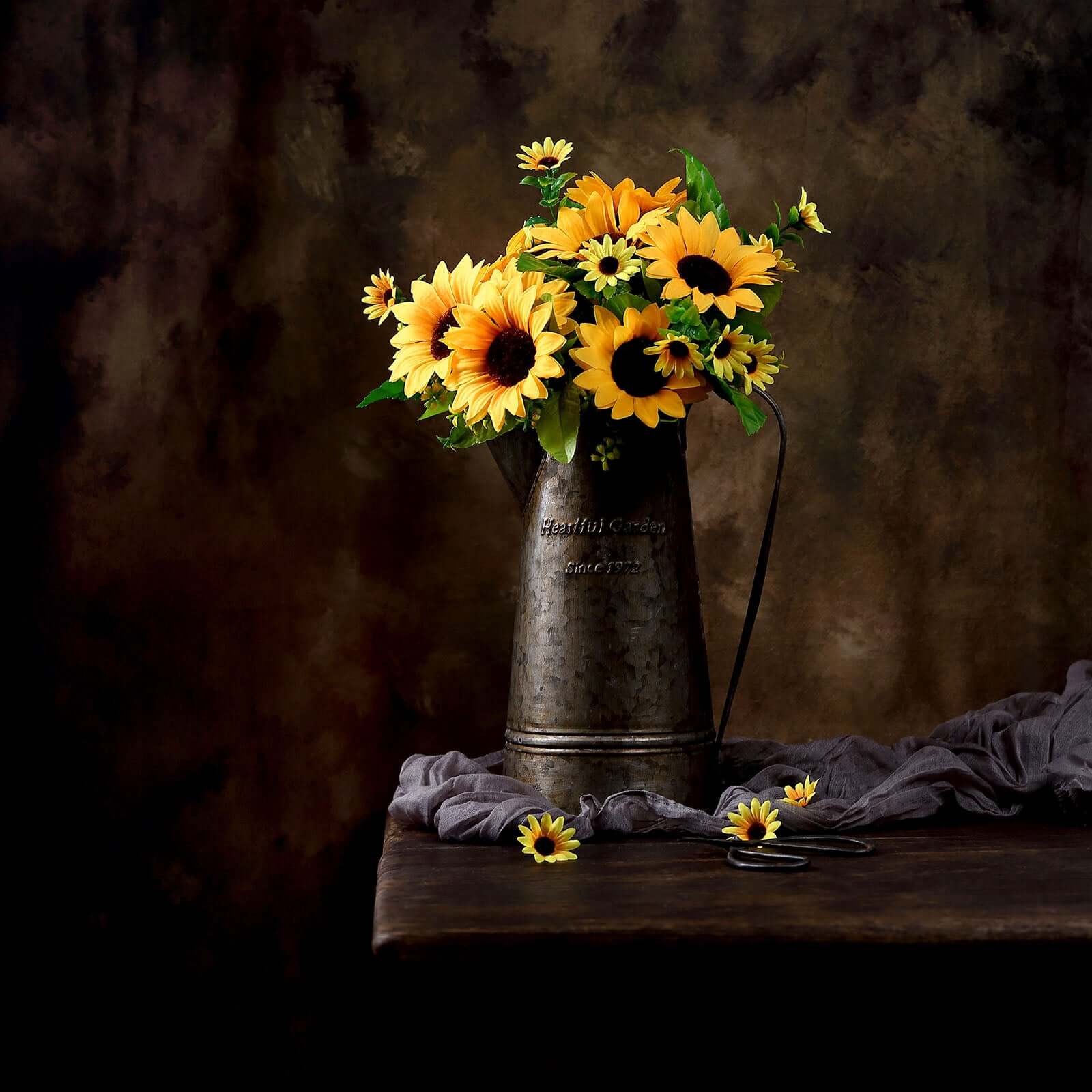 2 Bouquets 13" Yellow Artificial Silk Sunflower Flower Bushes