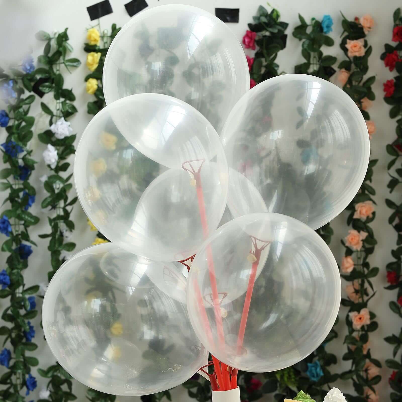 25 Pack 12" Shiny Pearl Clear Latex Helium, Air or Water Balloons