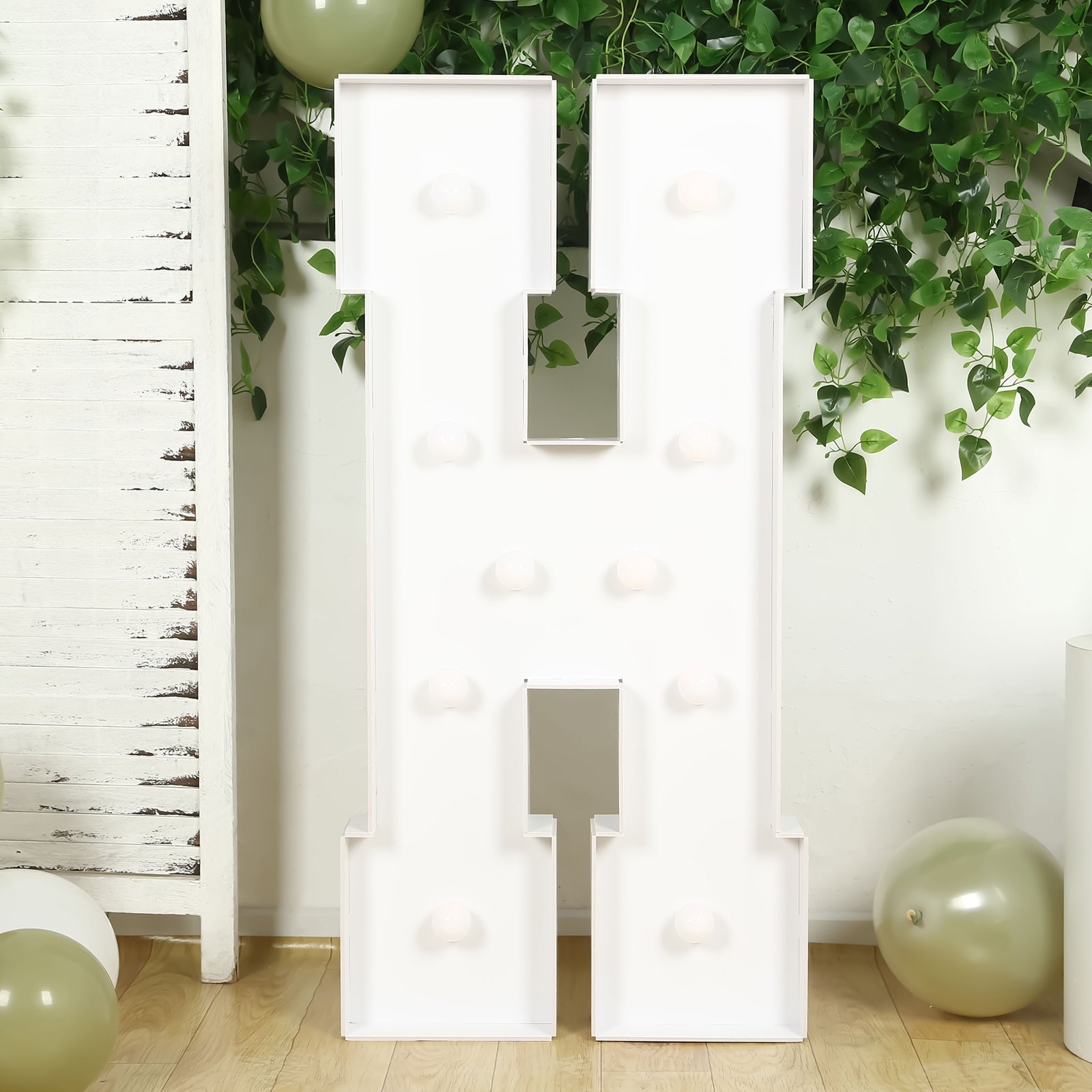 Giant LED Marquee Light Up Letter "H", White 4ft Pre-Cut Foam Board with 10 Warm White Battery Operated LEDs, Glue Gun and Sticks