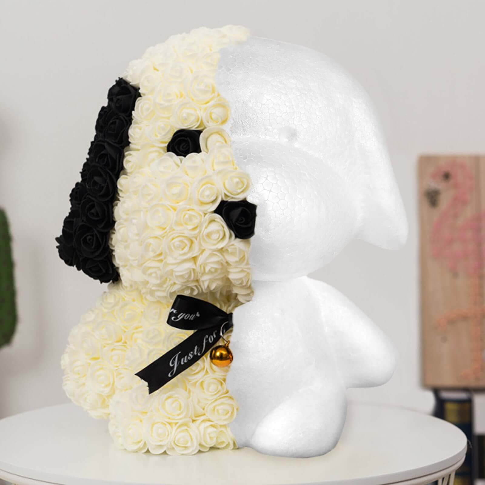 12.5" DIY White 3D Modeling StyroFoam Puppy, Polystyrene Craft Foam Animal
