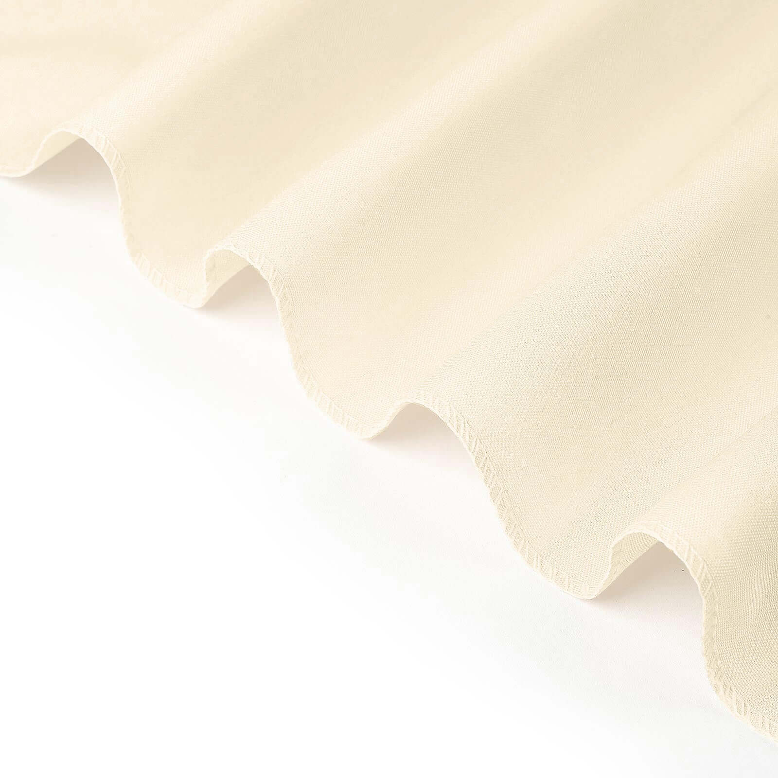 Polyester Slip On Banquet Chair Covers Beige - Stain-Resistant Reusable Durable Fabric