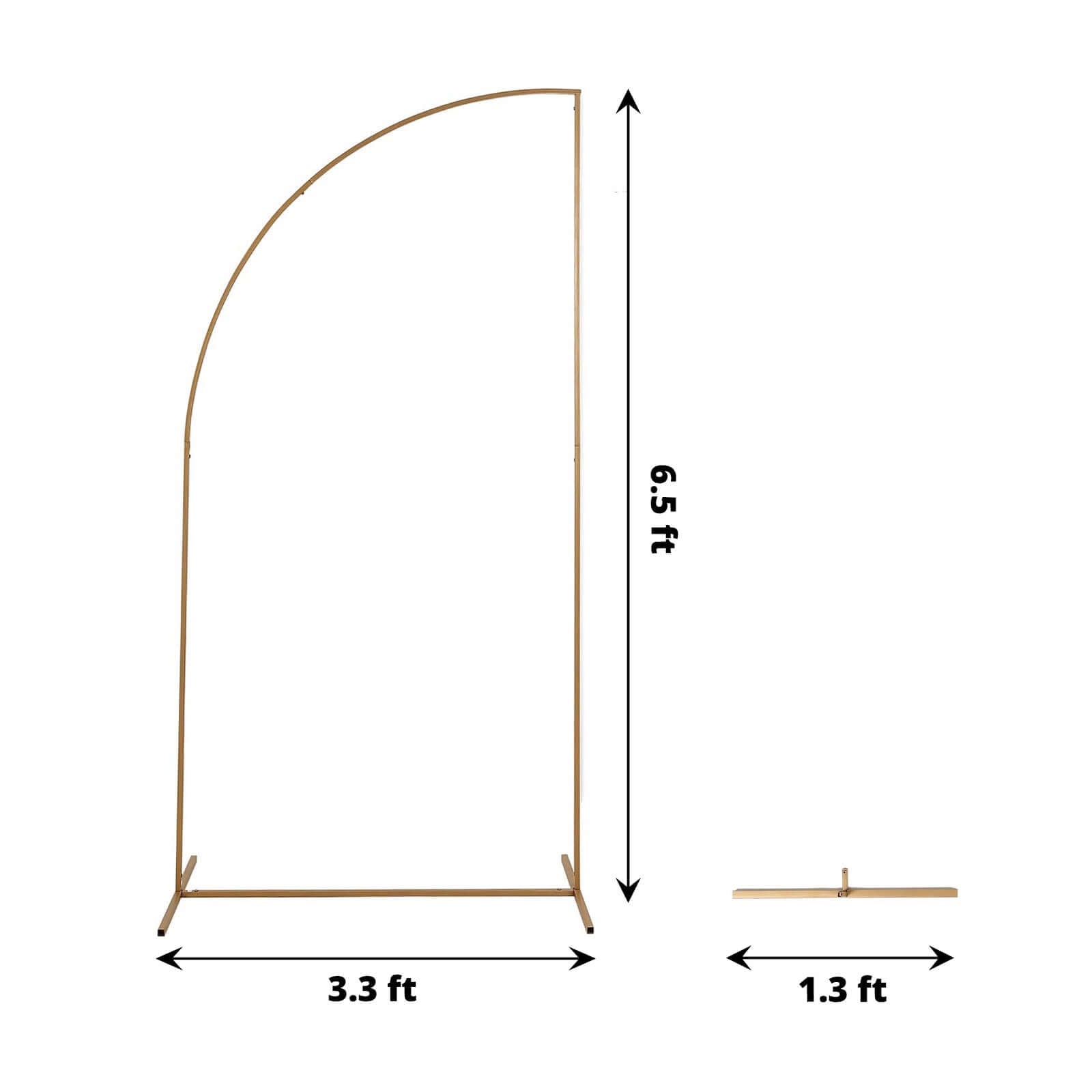 7ft Gold Metal Half Moon Floral Frame Wedding Arbor Stand, Chiara Backdrop Display Arch