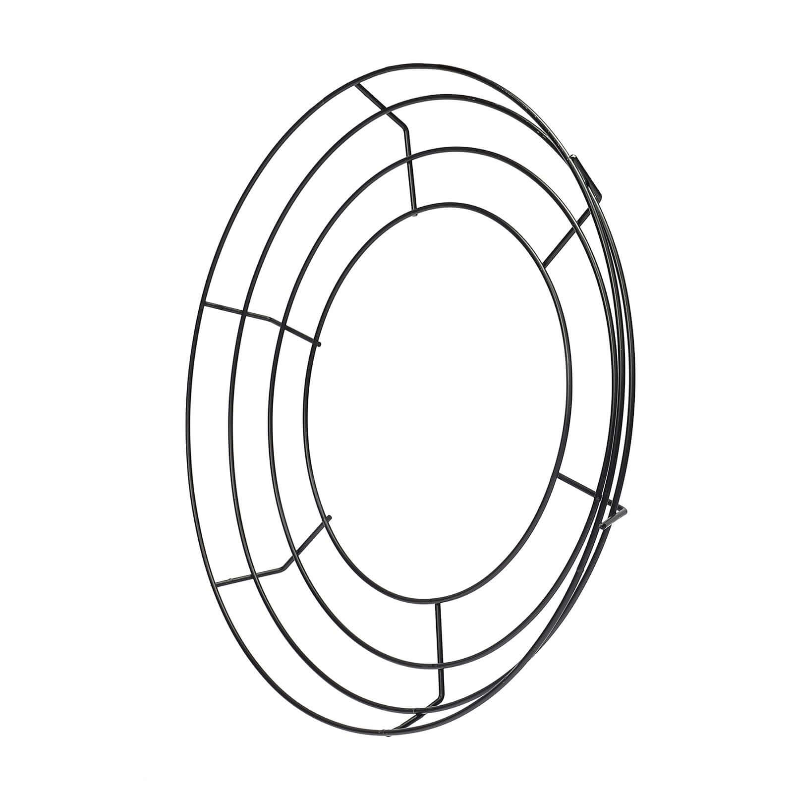 14" Black Metal Wire Wreath Frame, Wreath Ring