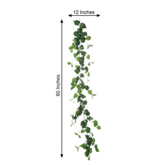 5ft Green Real Touch Artificial Poplar Leaf Garland, Flexible Vine