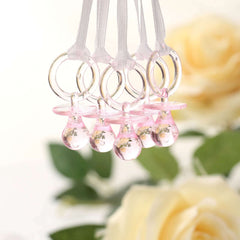 12 Pack Small Pink Decorative Baby Pacifiers, Baby Shower Favors