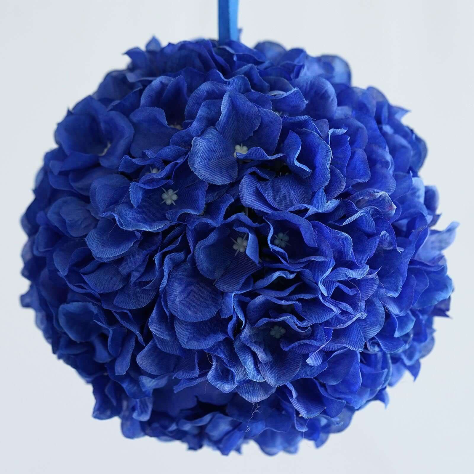 4 Pack 7" Royal Blue Artificial Silk Hydrangea Kissing Flower Balls