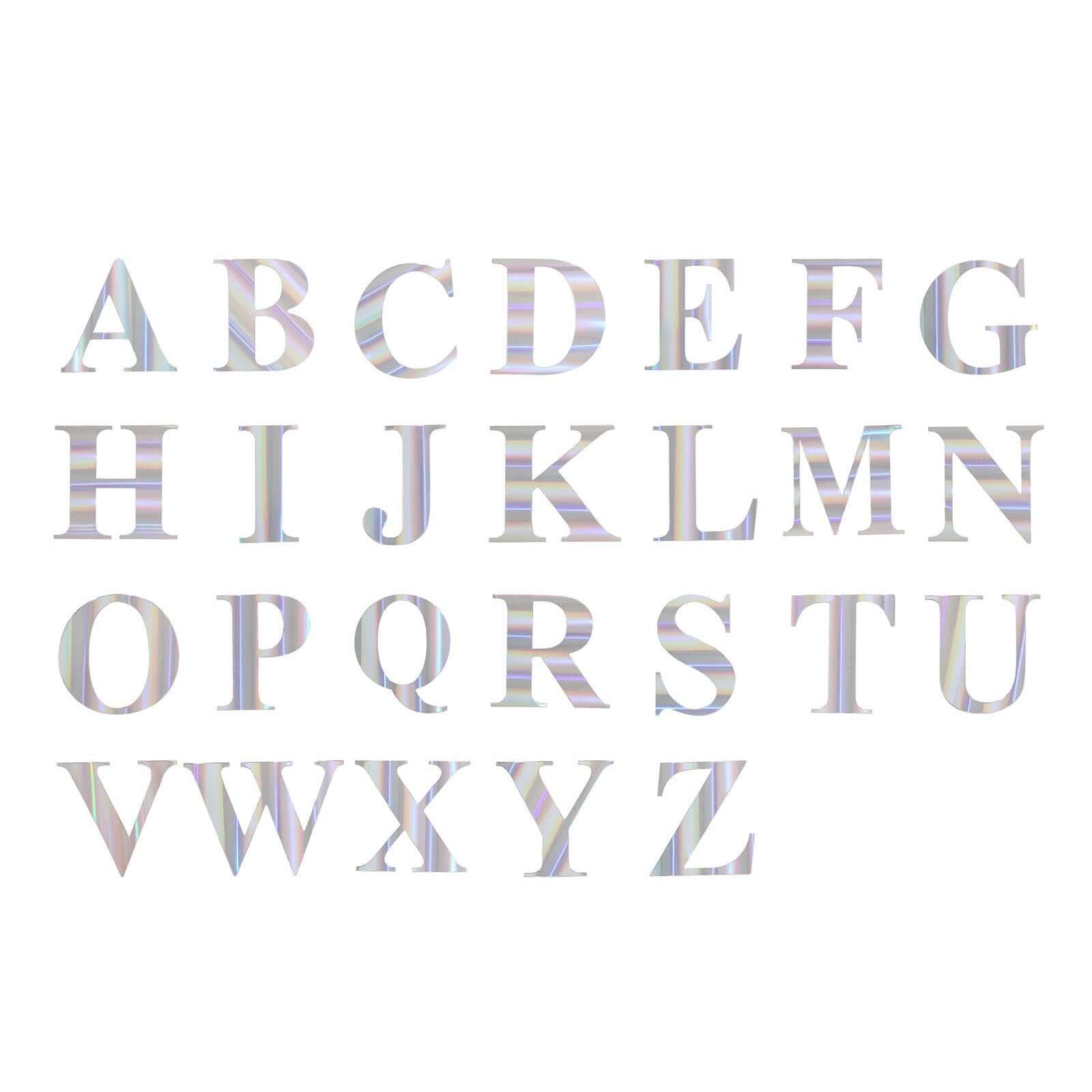 4 Pack 5" Iridescent Alphabet Stickers Banner, Customizable Stick on Letters - C
