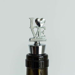 4" Silver Metal Love Wine Bottle Stopper Wedding Party Favors With Velvet Gift Box