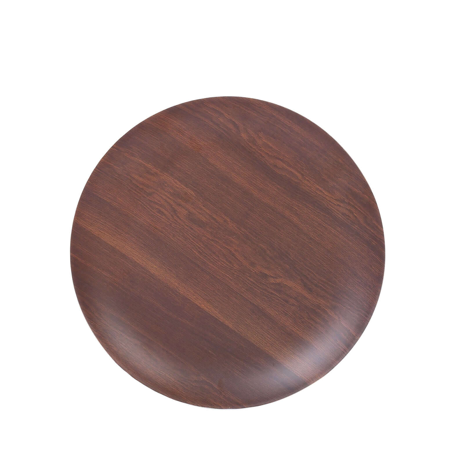 Pack of 6 Melamine 8" Round Dessert Plates in Brown Wood Grain Print - Disposable Shatterproof Appetizer Salad Plates for Rustic Farmhouse-Inspired Table Decor