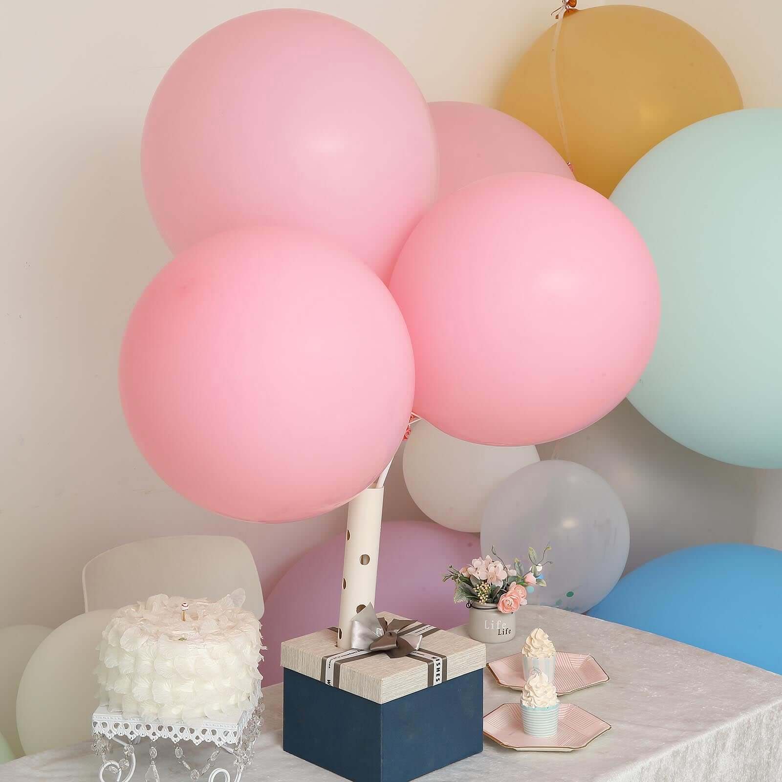 10 Pack 18" Matte Pastel Blush Helium or Air Latex Party Balloons