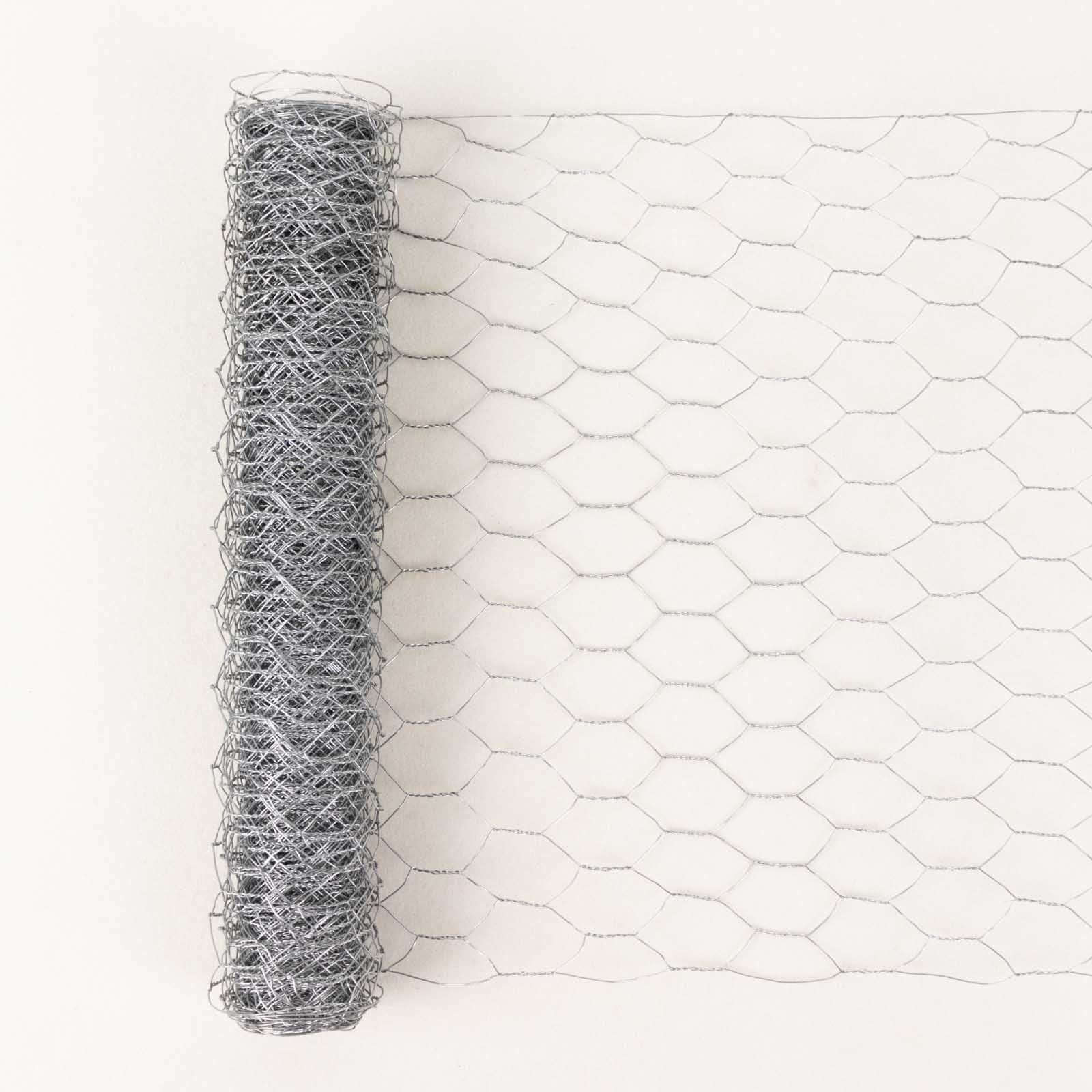 12"x16ft Silver Galvanized Metal Hexagonal Chicken Wire Mesh For DIY Crafts, Garden Fence Poultry Netting
