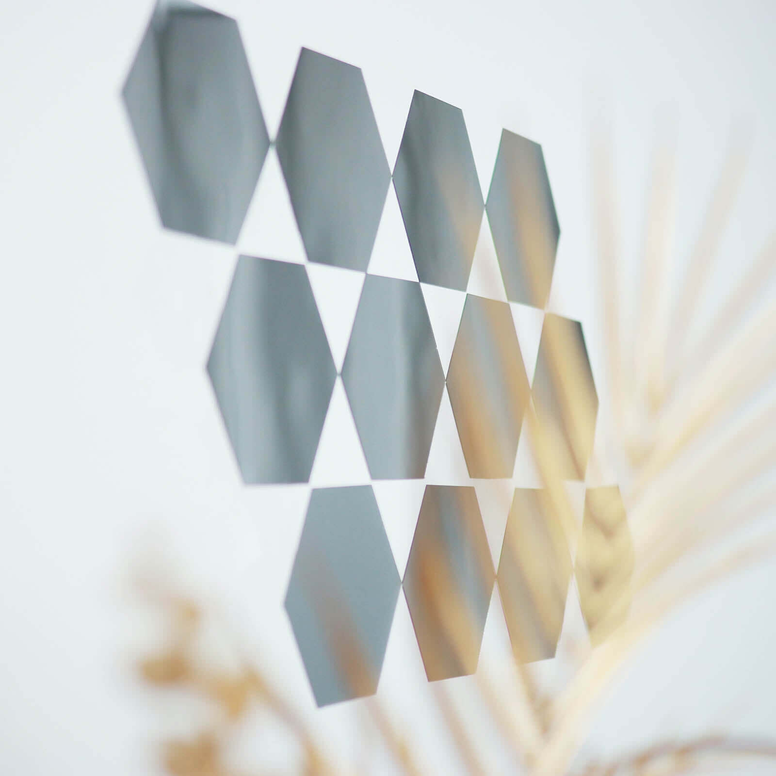 12 Pack Hexagon Acrylic Mirror Wall Stickers, 7" Removable Wall Decals For Home Decor