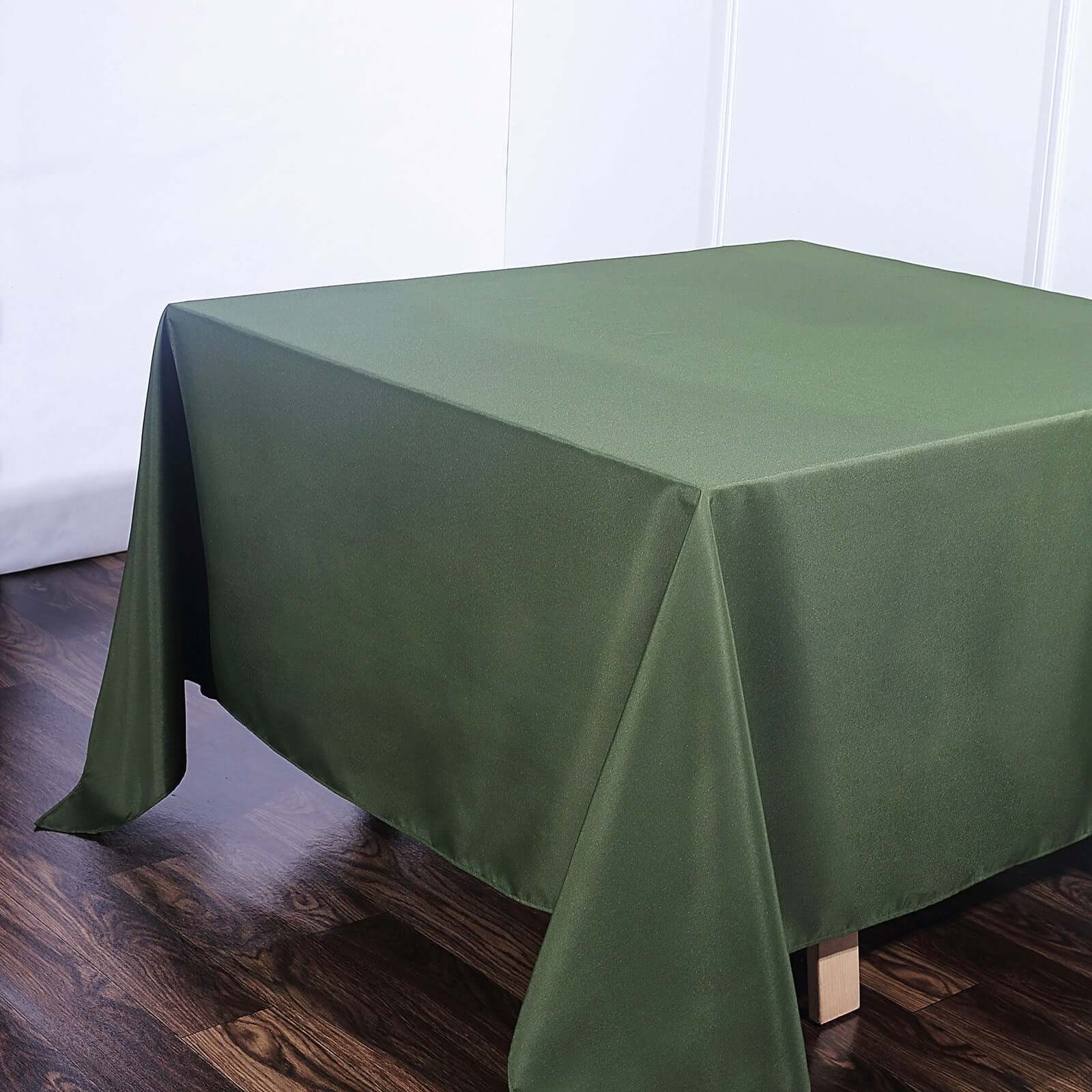 Polyester Square 90"x90" Tablecloth Olive Green - Wrinkle-Resistant & Durable Table Cover