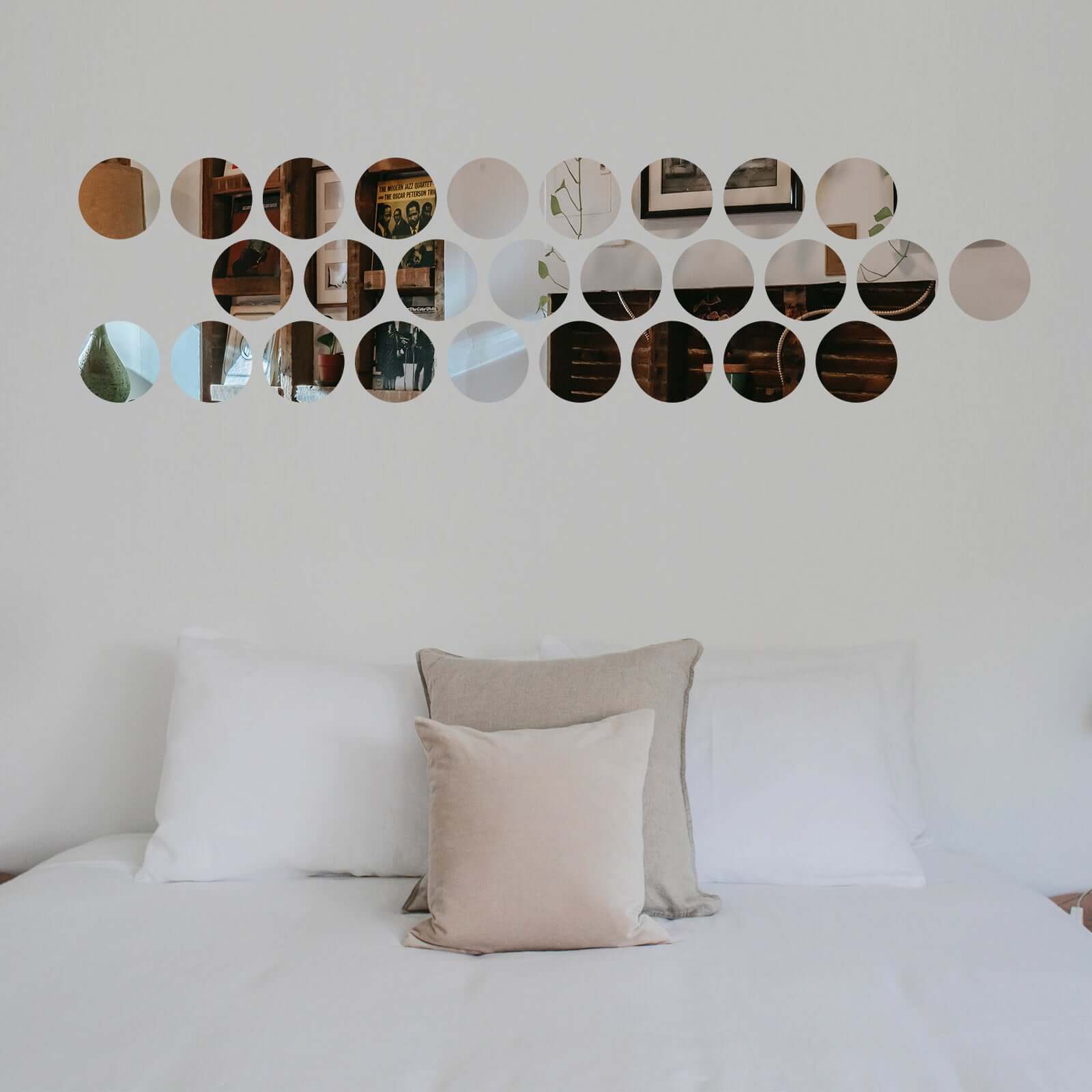 12 Pack Round Acrylic Mirror Wall Stickers, 6" Removable Wall Decals For Home Decor