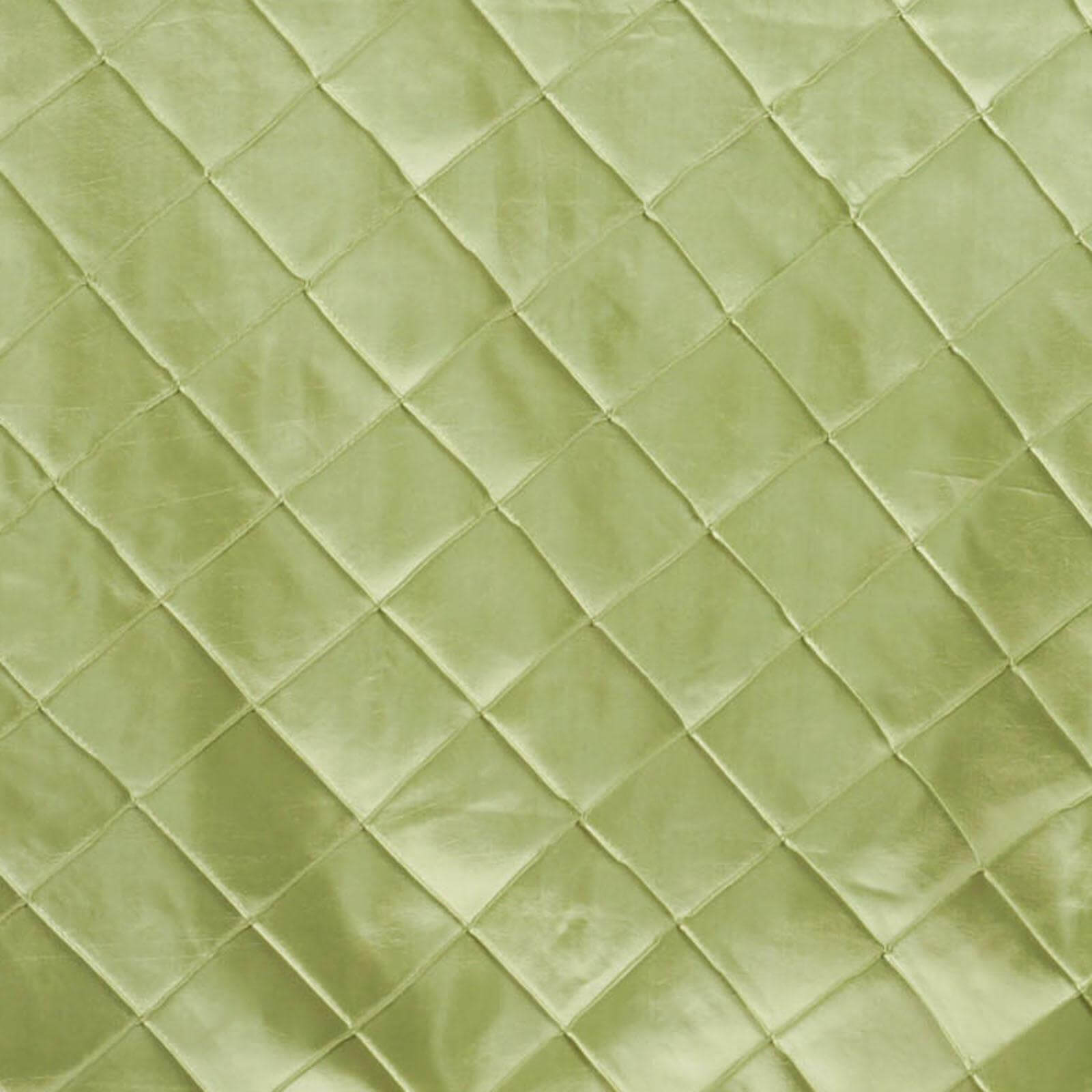 90" x 132" Apple Green Taffeta Pintuck Seamless Rectangular Tablecloth for 6 Foot Table With Floor-Length Drop