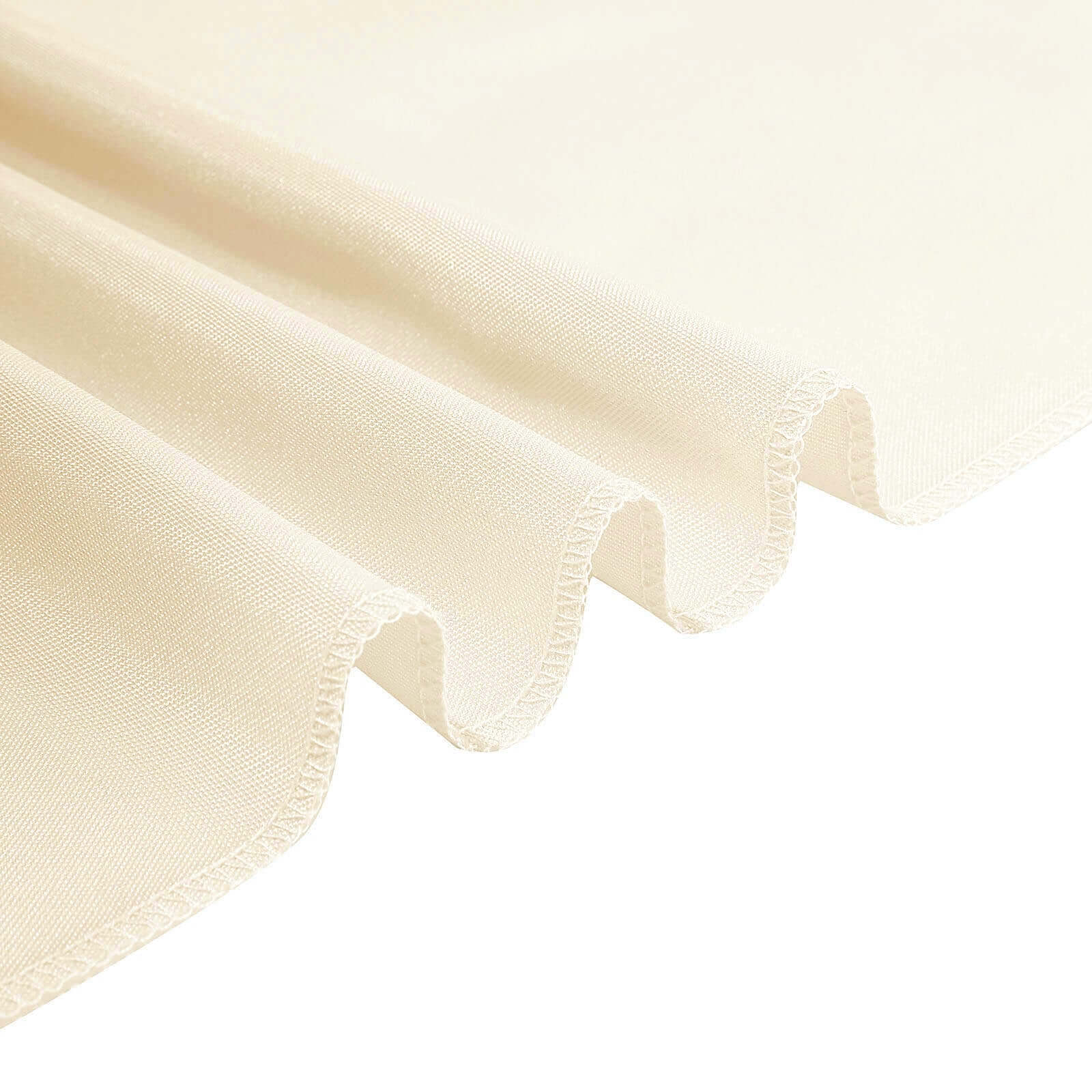 Fitted Polyester 96"x30" Rectangle Tablecloth Beige - Durable and Easy to Maintain Table Cover