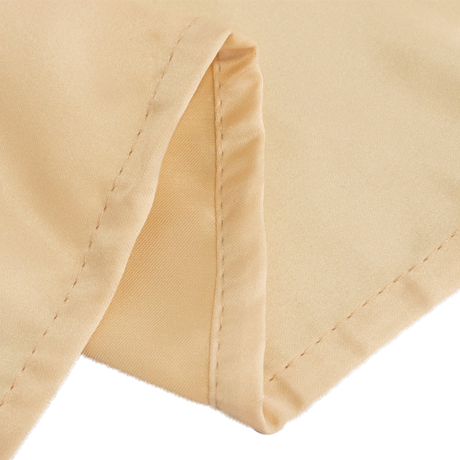 Lamour Satin 120" Round Tablecloth Beige - Seamless Table Cover with Soft Tempered Sheen