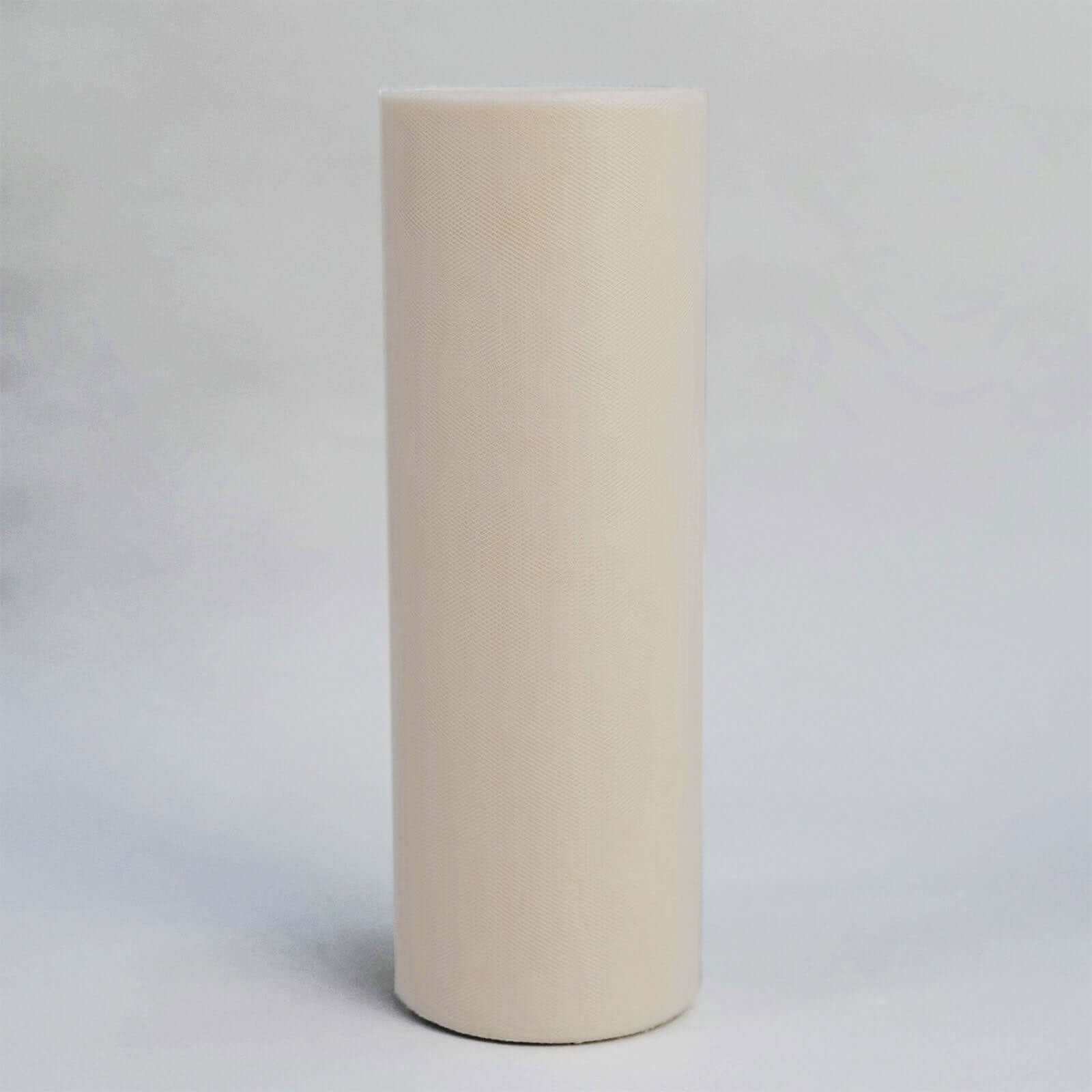12"x100 Yards Beige Tulle Fabric Bolt, Sheer Fabric Spool Roll For Crafts
