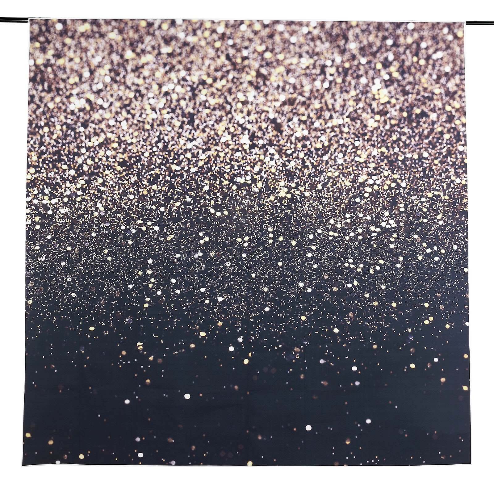 8ftx8ft Black Gold Glitter Print Vinyl Photo Shoot Backdrop