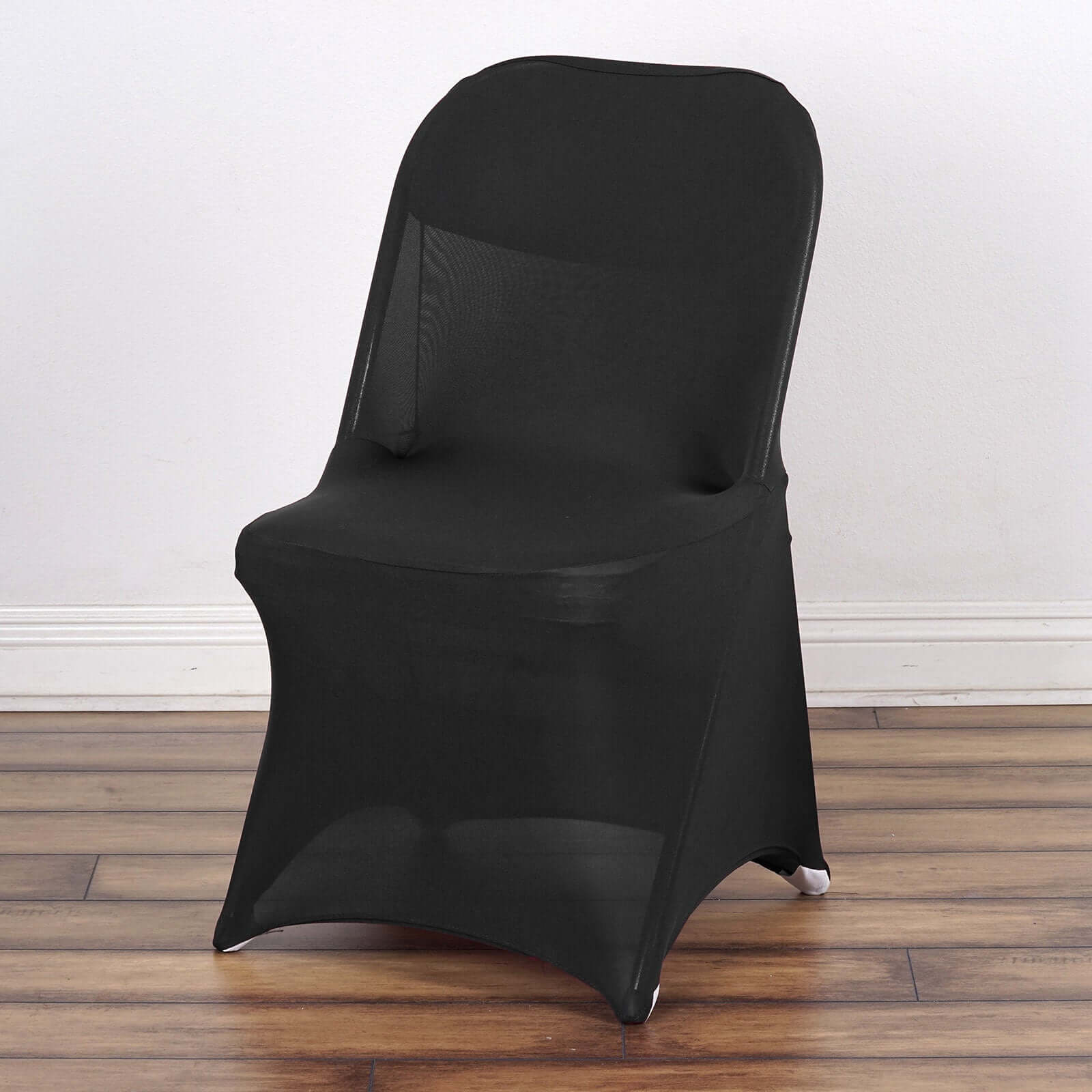 Stretch Spandex Chair Cover Black for Folding Chairs - Reusable & Wrinkle-Resistant 160GSM Fitted Slipcover for a Polished Look